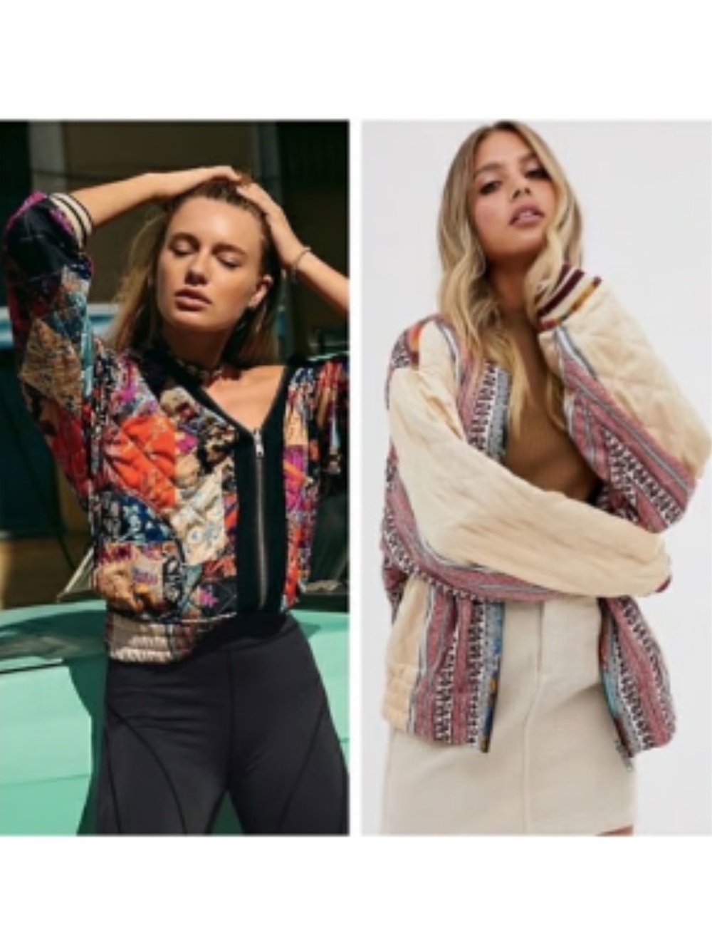 Free People Reversible Pandora Bomber Quilted Bomber Jacket M
